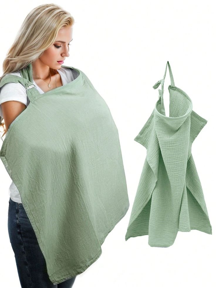 1pc Spring Summer Autumn Breastfeeding Cover Up, Nursing Apron, Anti-Exposure Feeding Cloth, Stroller Sun Shade, Solid Color Gauze Shawl, Multi-Purpose Covering Cloth