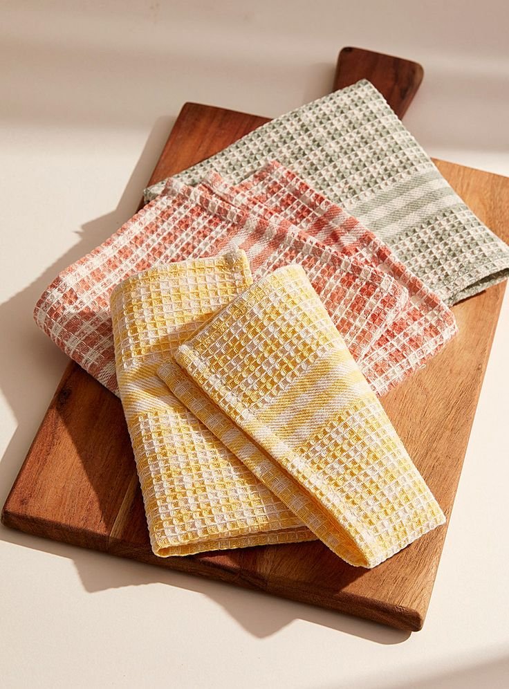 Gingham dishcloths Set of 3