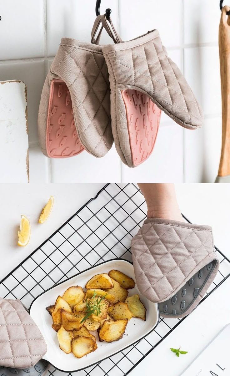Grippy oven mitts