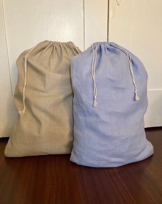 Linen Laundry Bag With Double Drawstring, Extra Large Linen Bag, Linen Storage Bag, Toy Storage Bag, Made in USA – Etsy