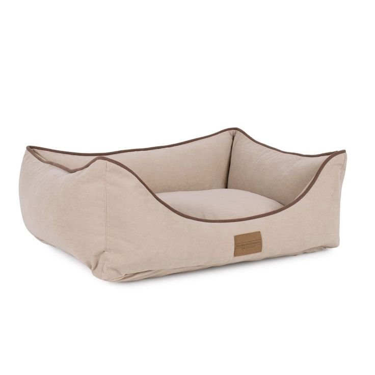 Microfiber Kuddle Lounge Comfort Dog Bed – Linen _ 100% Recycled Polyester Fiber Fill _ X-Large
